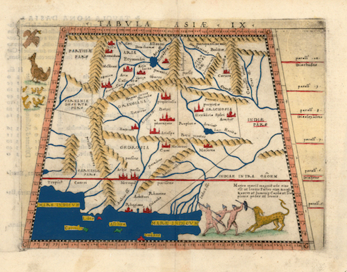 Alexandria Ariana - Tabula Asiae IX: Giacomo Gastaldi (1548)