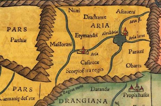 Alexandria Ariana - Tabula Asiae IX: Sebastian Munster (1552)