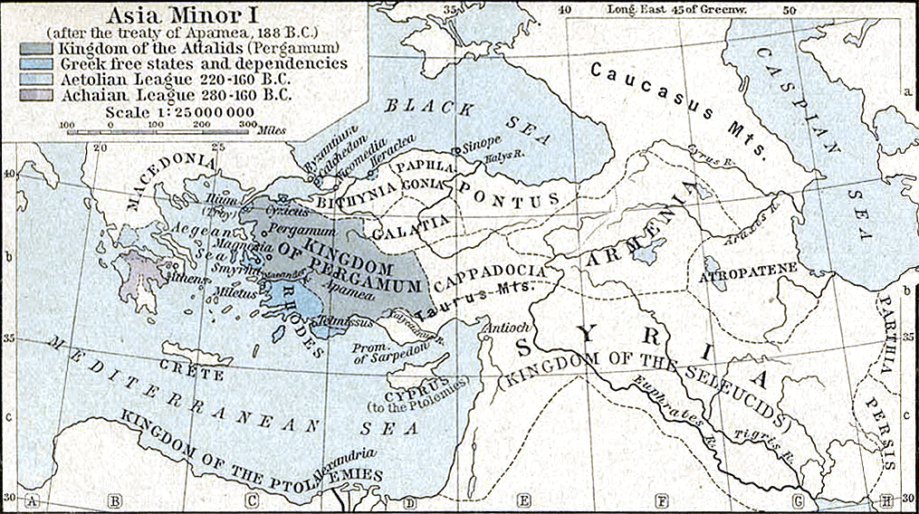 Pergamon - Asia Minor Map 188 BCE
